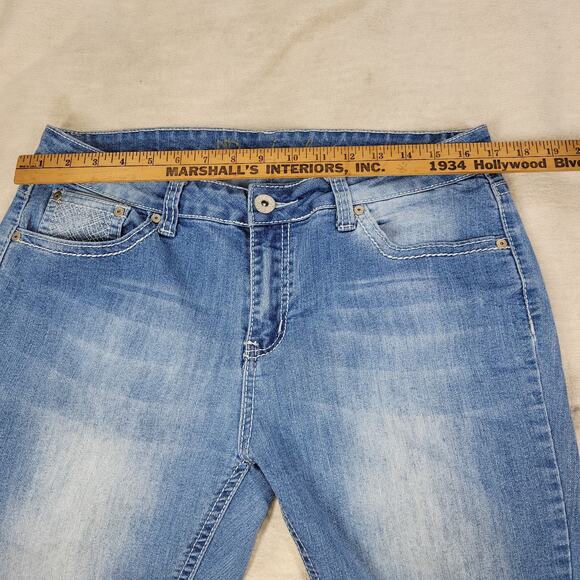 ND Weekend Jeans Womens Blue Sz 14 3/4 Skinny Straight Leg Embellished Pockets - Picture 7 of 13